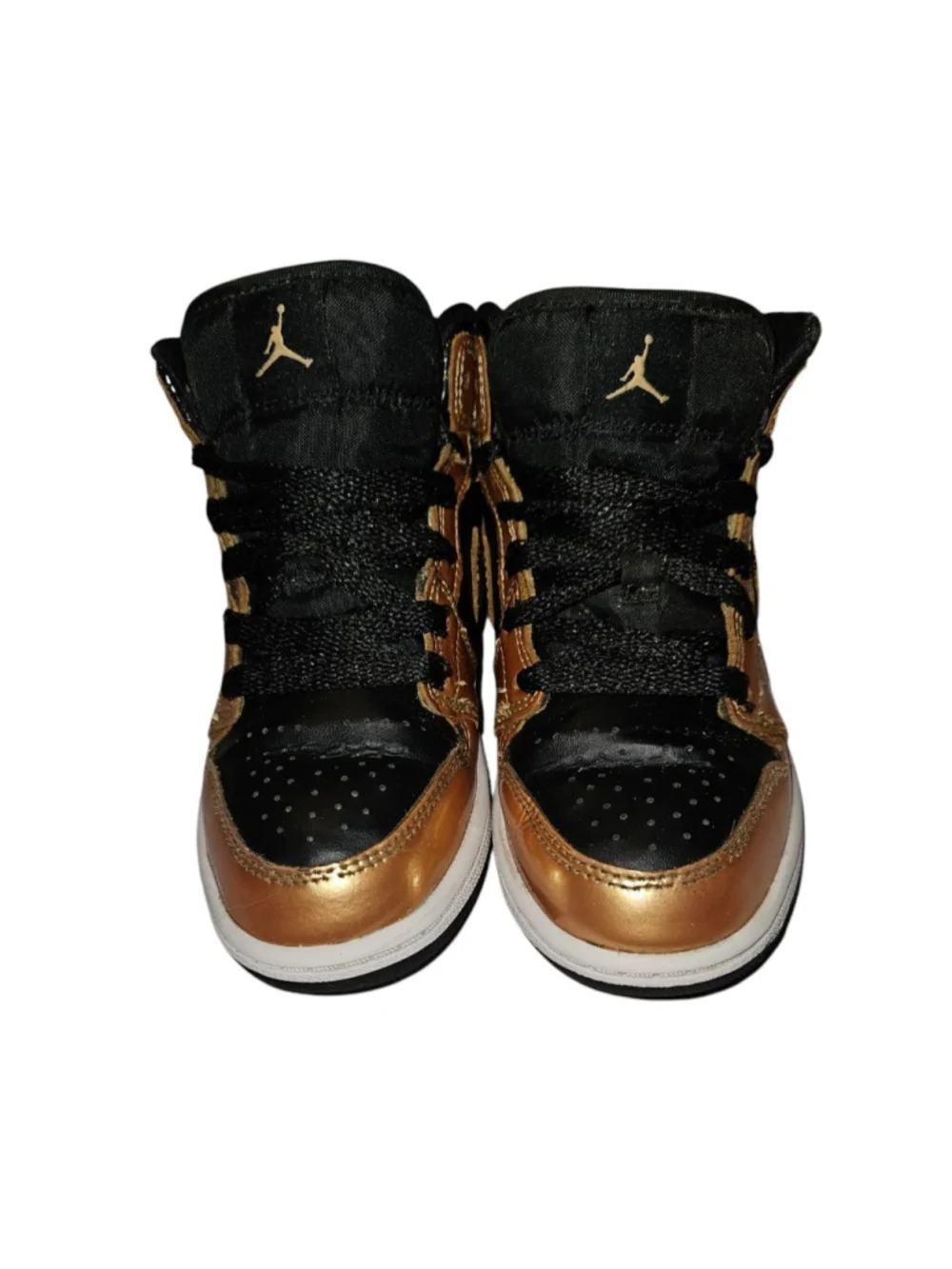 Nike Air Jordan 1 Mid SE Black/Metallic Gold-White PS Size 13c DR6968-071